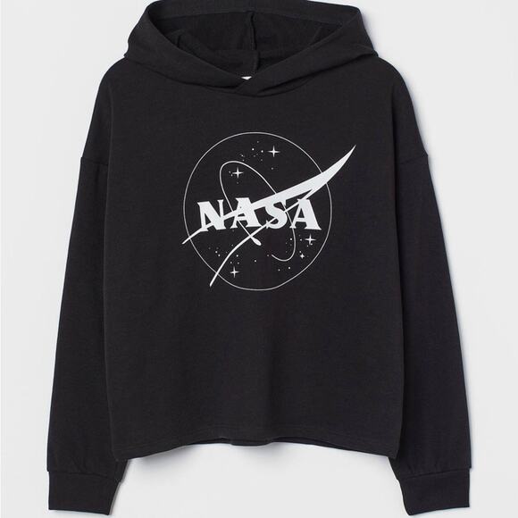 H&M Other - H&M NASA Graphic Hooded Long Sleeves Black Hoodie Girl’s Size 16-18